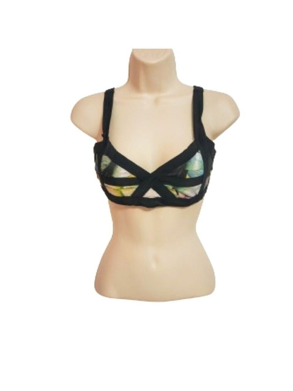 Sheridyn Fisher Tropez Floral Cage Bikini Top Small